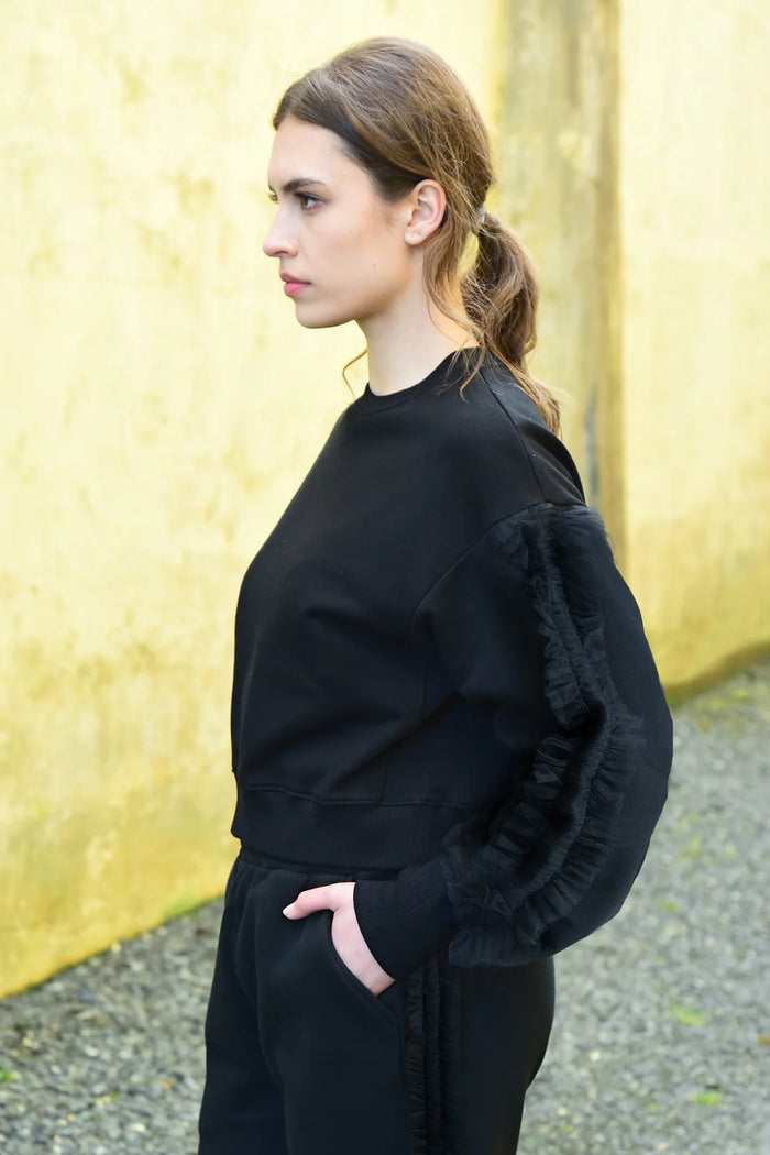 RUFFLE GAME Sweatshirt - Black