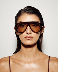The Amelia Dark Havana Tort Yellow