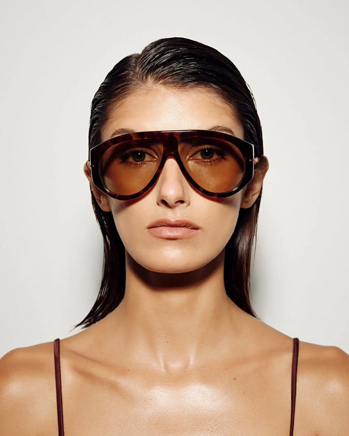 The Amelia Dark Havana Tort Yellow