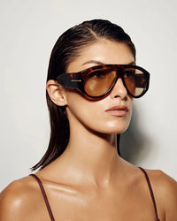 The Amelia Dark Havana Tort Yellow