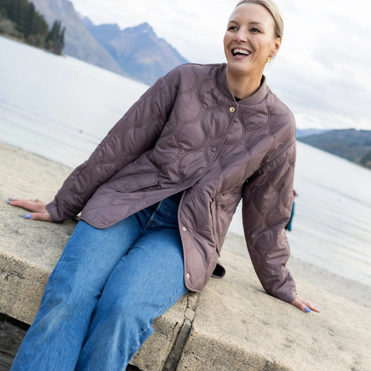 Talei Quilted Bomber |  Cocoa