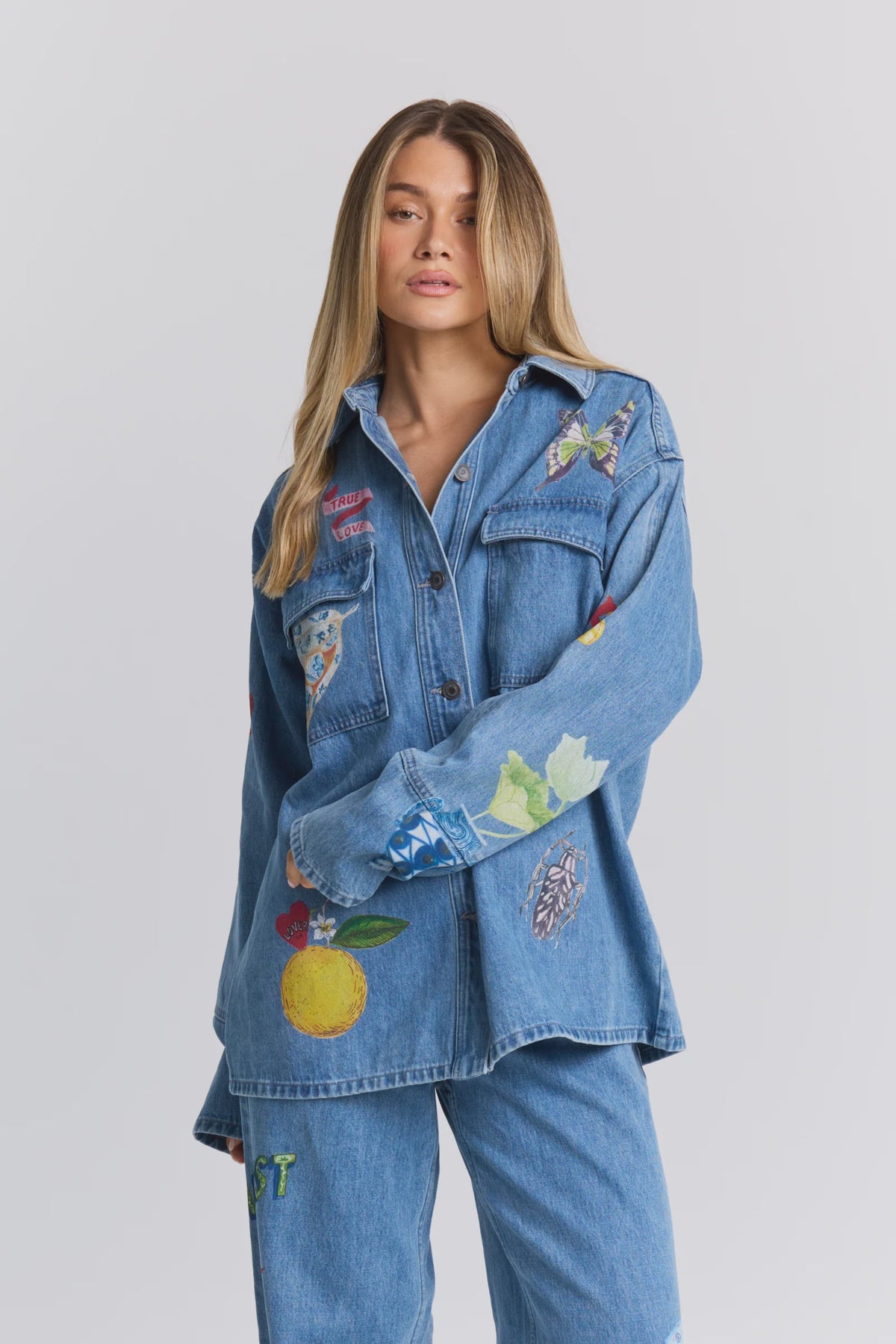 Tattoo Denim Shacket