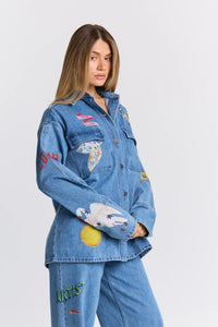 Tattoo Denim Shacket