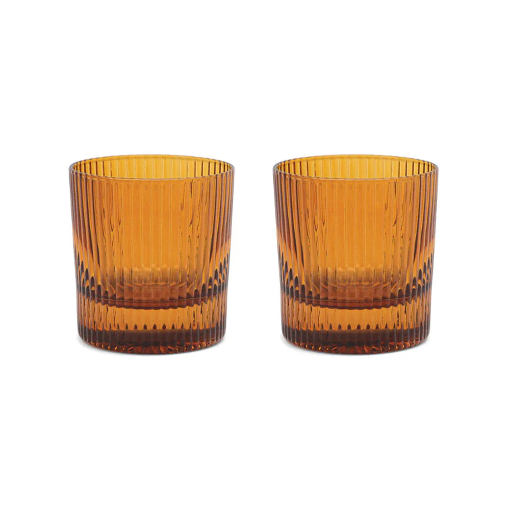 THE SCOUT LOWBALL GLASSES - AMBER