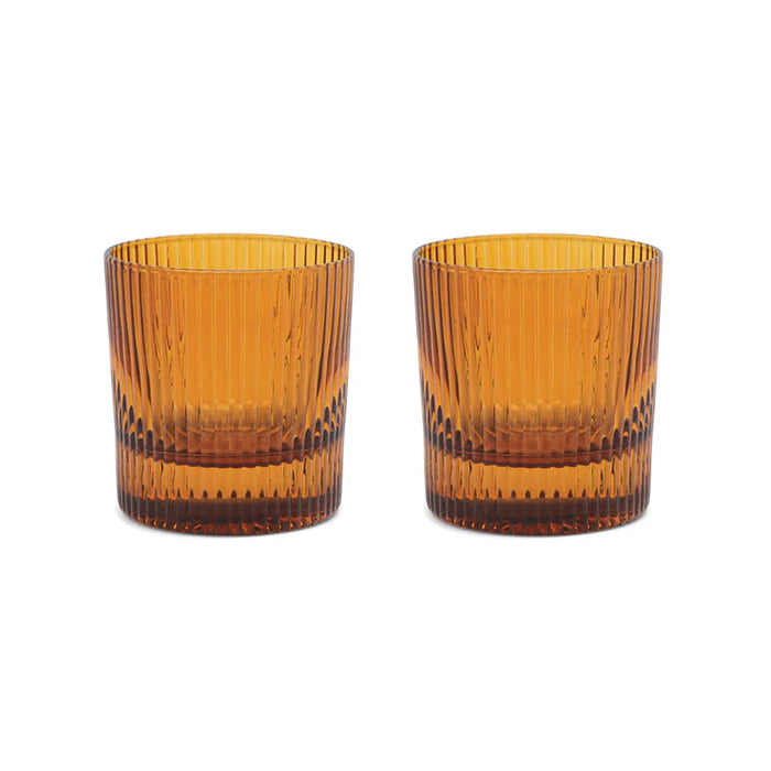THE SCOUT LOWBALL GLASSES - AMBER