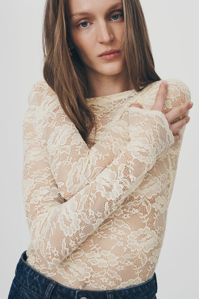 Tonya Rose Lace Top - Creme