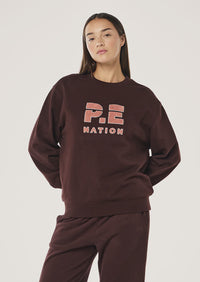 HEADS UP BOUCLE SWEAT - MAHOGANY