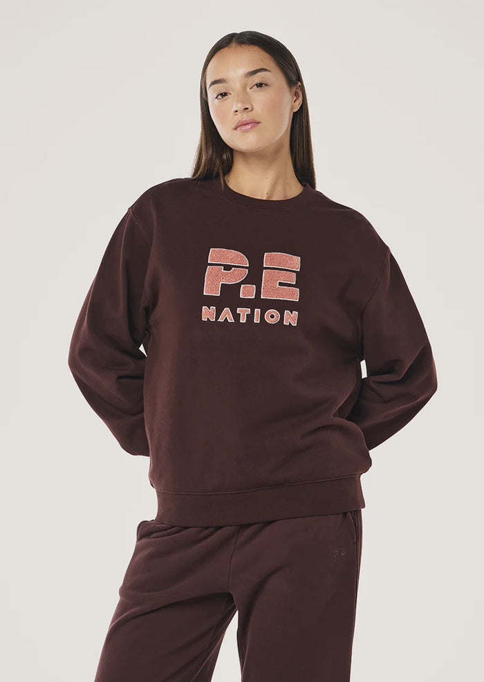 HEADS UP BOUCLE SWEAT - MAHOGANY