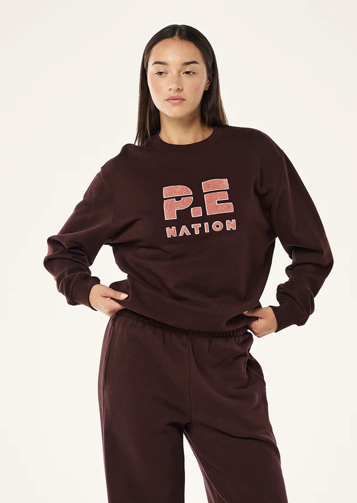 HEADS UP BOUCLE SWEAT - MAHOGANY