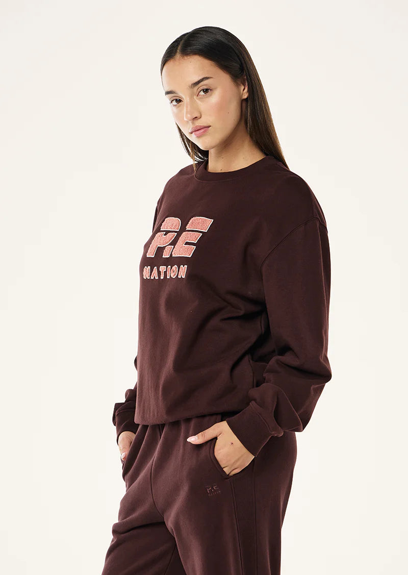 HEADS UP BOUCLE SWEAT - MAHOGANY