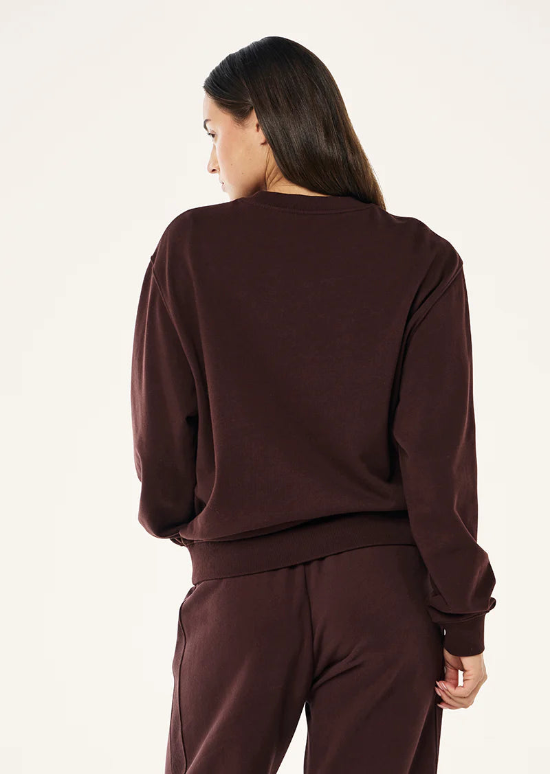 HEADS UP BOUCLE SWEAT - MAHOGANY