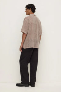 Watson Short Sleeve Shirt Cream & Burgundy