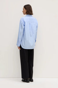 Womens Otis Poplin Stripe Long Sleeve Shirt - Bahama/White