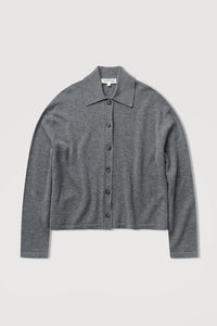 Wool Cashmere Knit Cardigan - Grey Marle