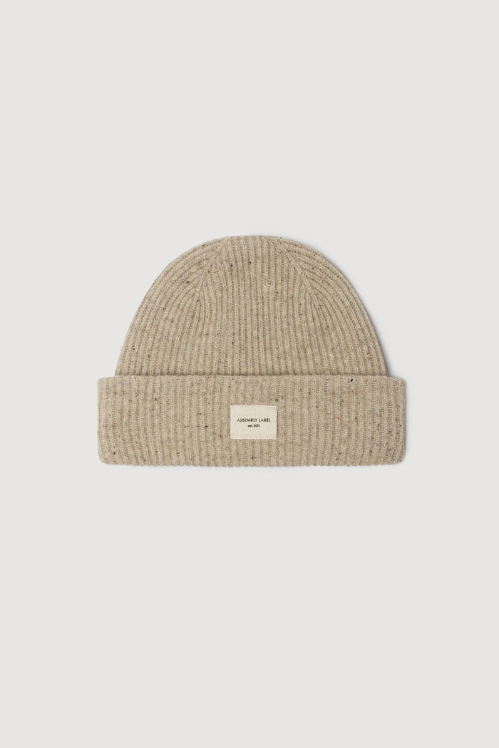 Wool Rib Beanie - Stone Marle