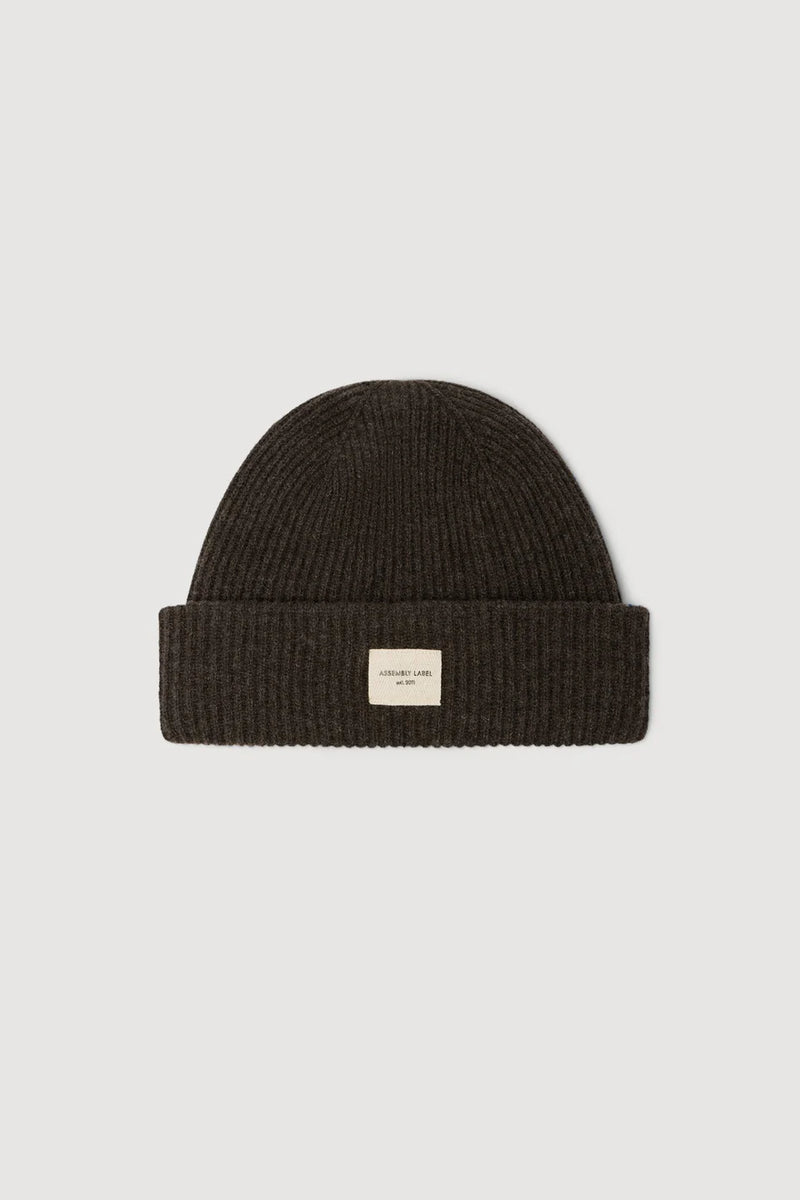 Wool Rib Beanie - Ganache