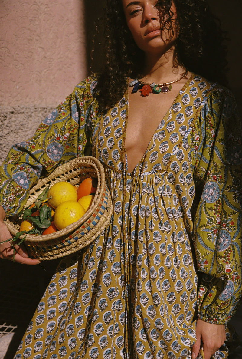 ZOYA BLOCK PRINT MARRAKECH DRESS  LENTON