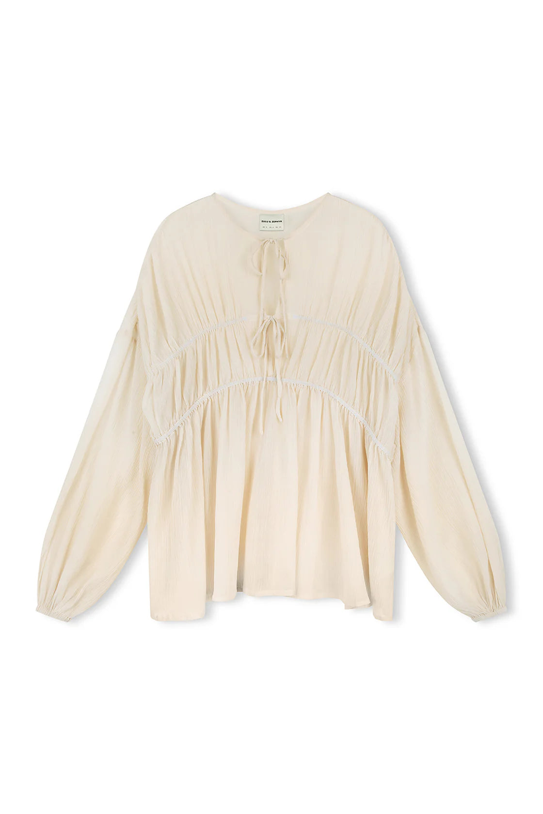Sheer Textured Blouse - Stone