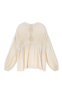 Sheer Textured Blouse - Stone