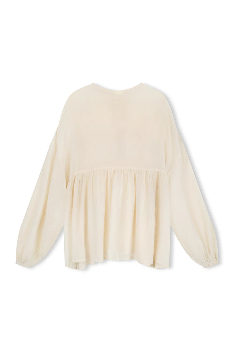 Sheer Textured Blouse - Stone