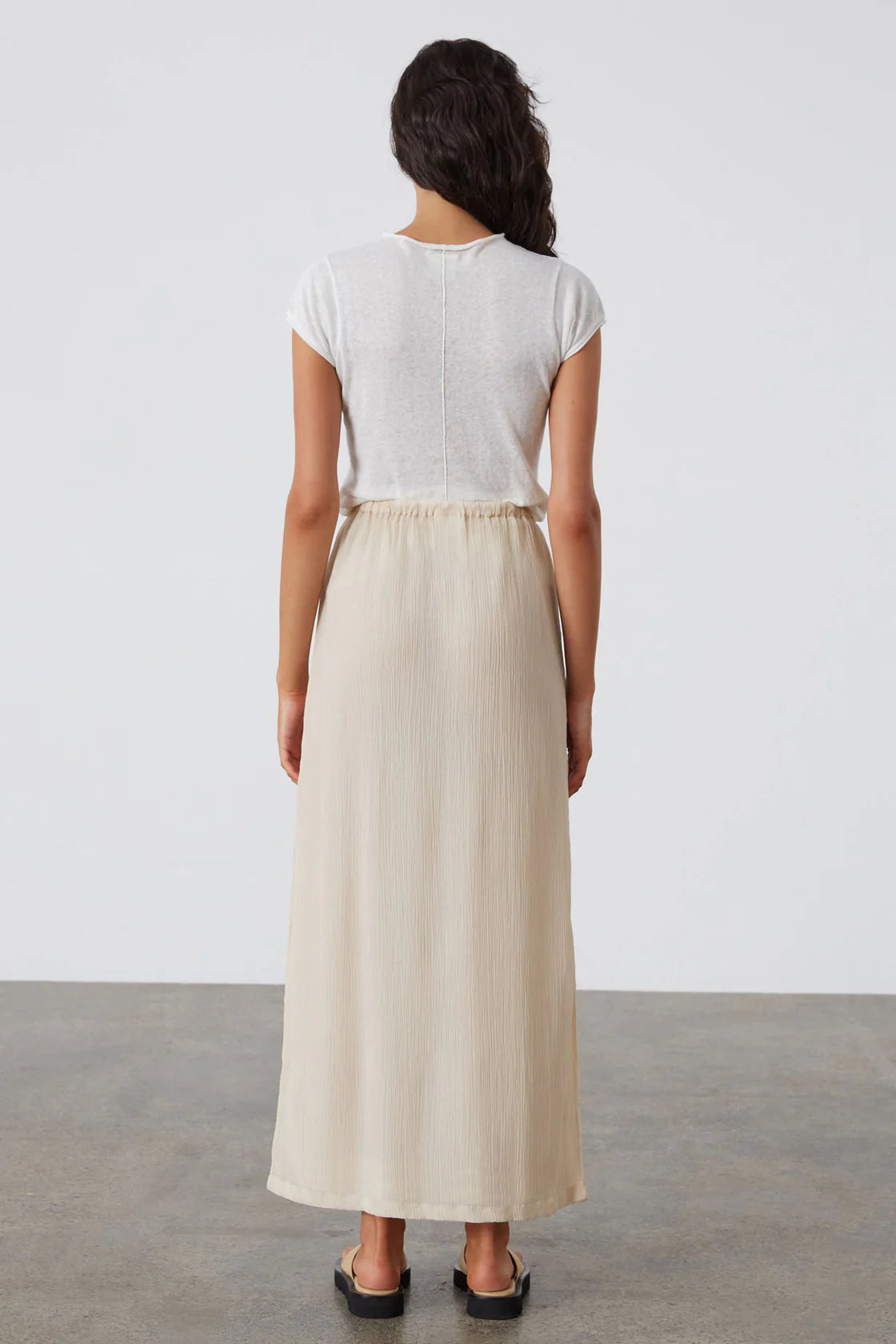 Textured Maxi Skirt - Stone