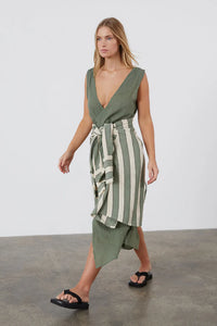 Linen Textured Dress - Eucalyptus