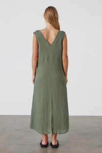 Linen Textured Dress - Eucalyptus