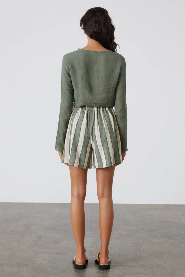 Organic Cotton Short - Eucalyptus Stripe