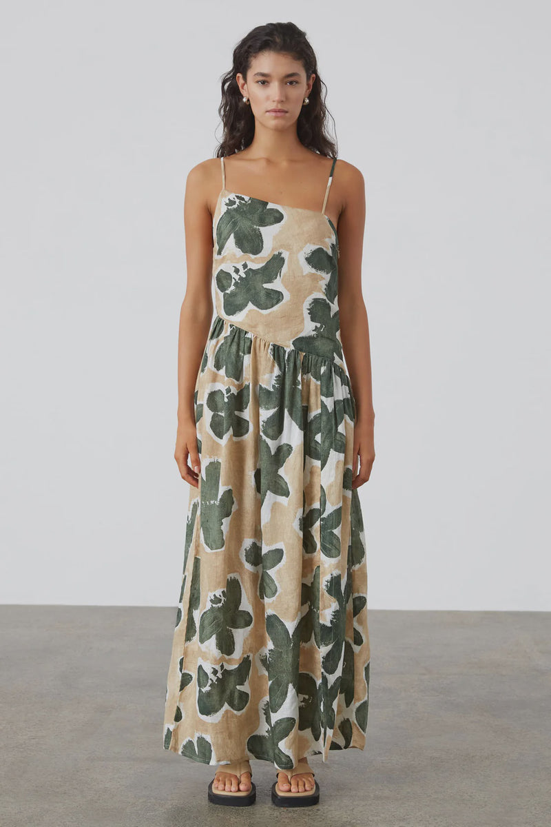 Linen Dress - Eucalyptus Flower
