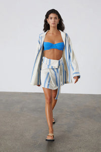 Organic Cotton Blend Mini Skirt - Marine Stripe