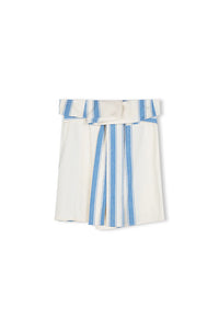 Organic Cotton Blend Mini Skirt - Marine Stripe