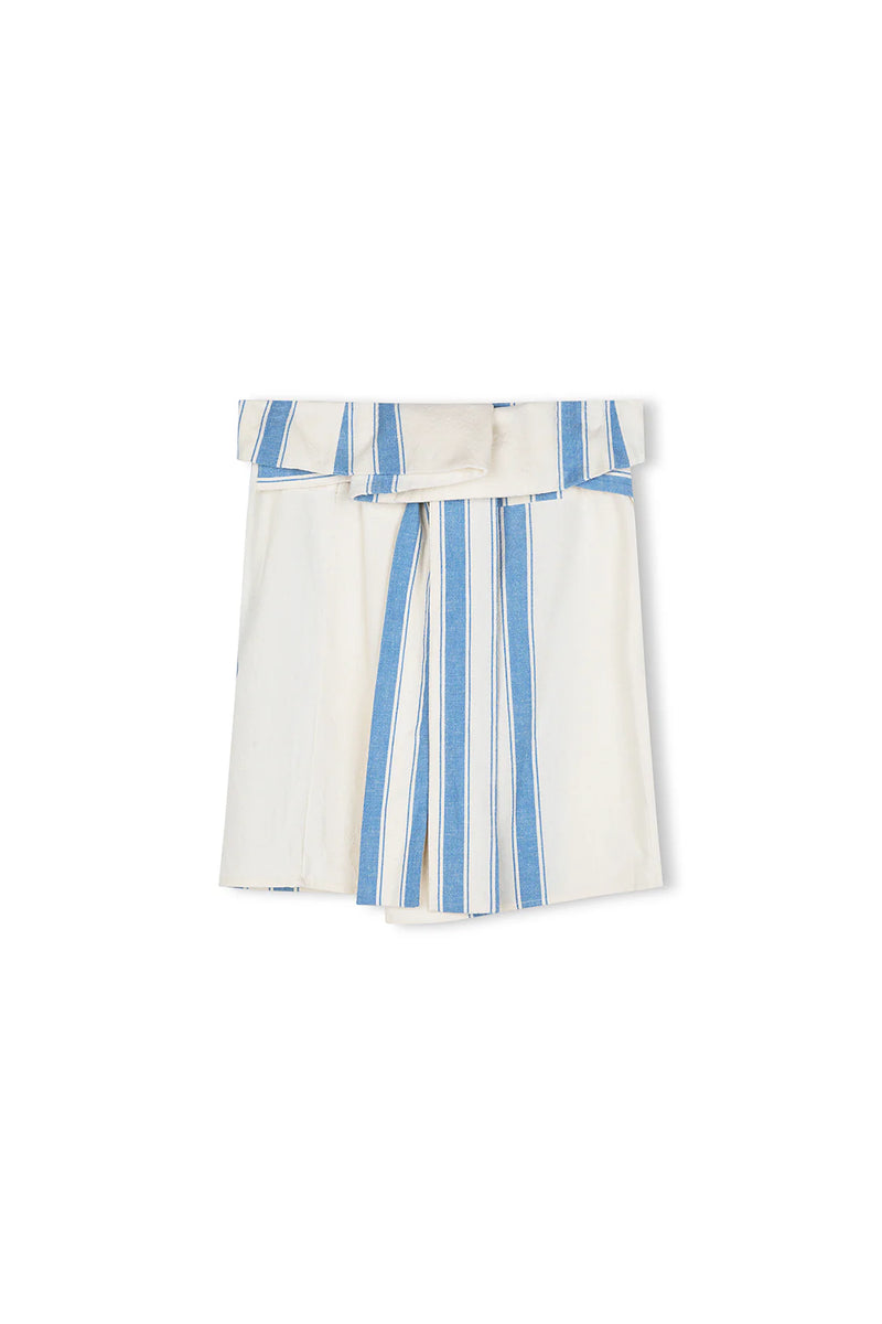 Organic Cotton Blend Mini Skirt - Marine Stripe
