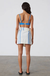 Organic Cotton Blend Mini Skirt - Marine Stripe