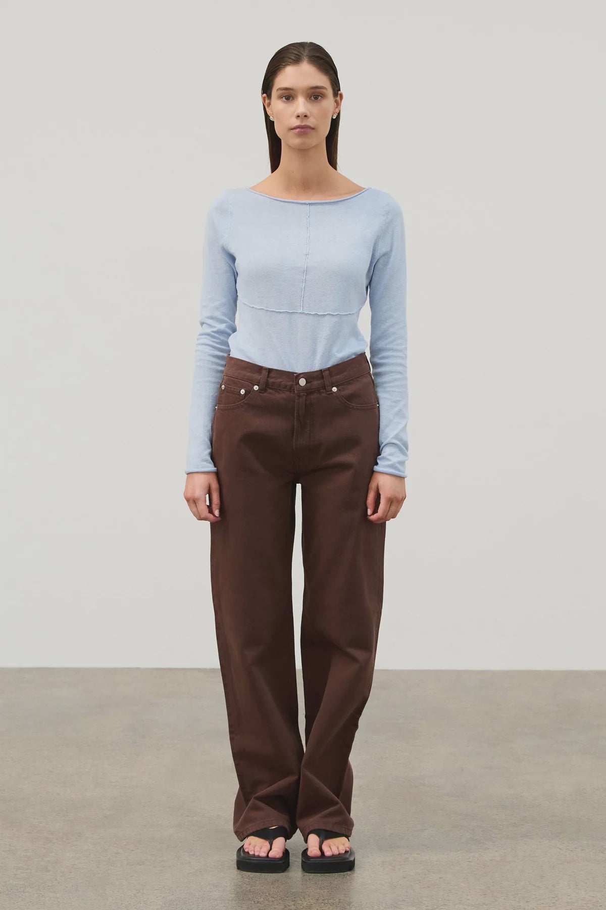 Mid Rise Recycled Denim - Cocoa