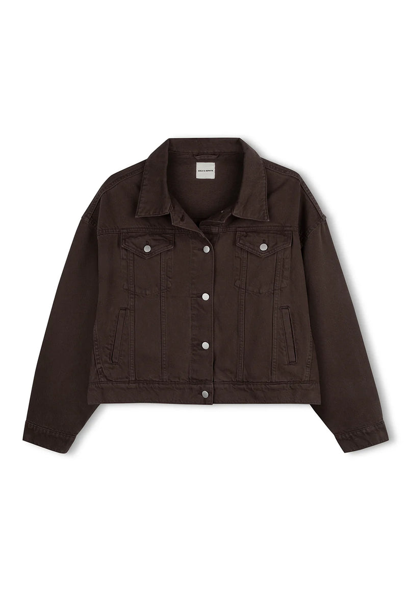 Recycled Denim Jacket - Cocoa