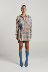 Pip Shirt Dress Aperol Check