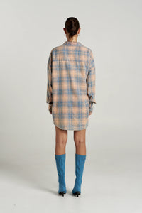 Pip Shirt Dress Aperol Check