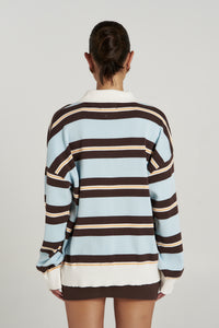 Aperol Stripe Long Sleeve Top
