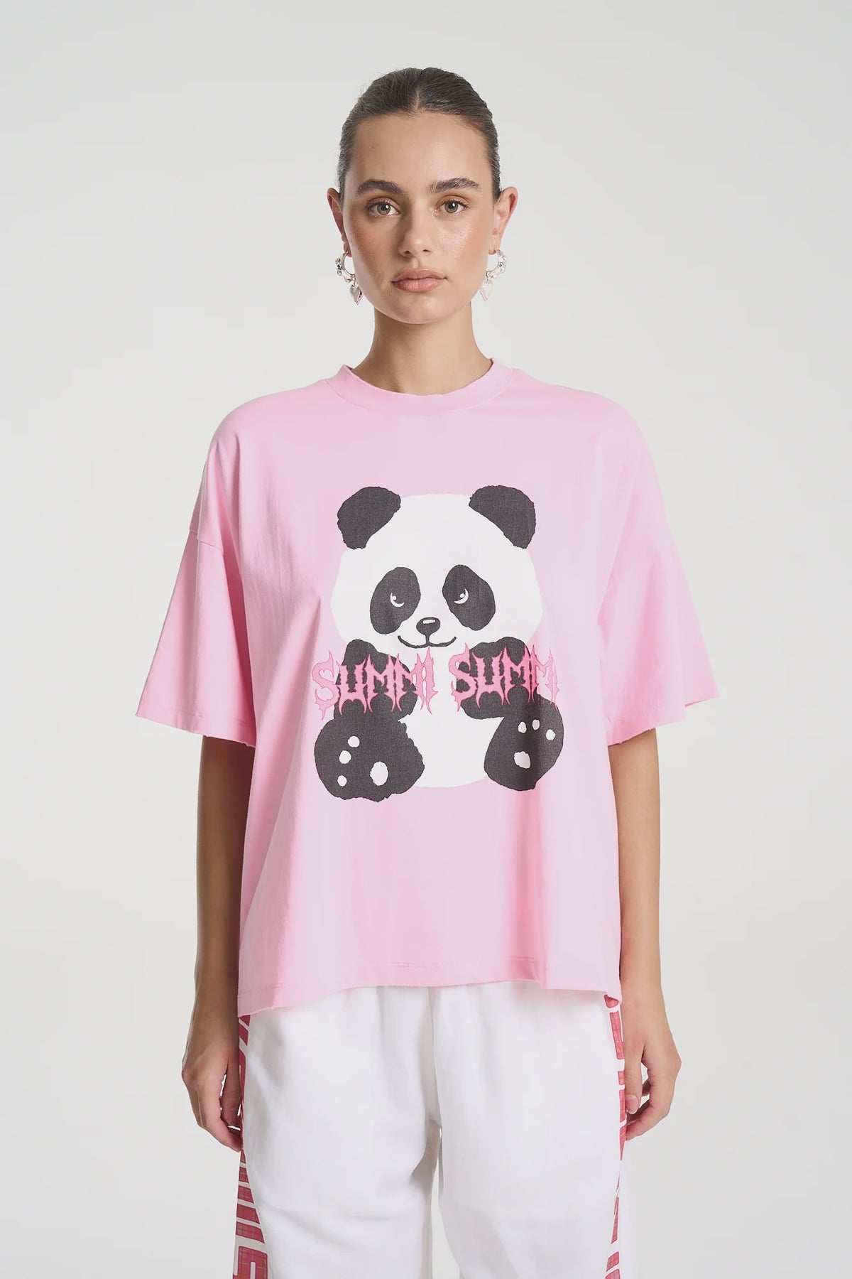 BAND TEE - PINK PANDA