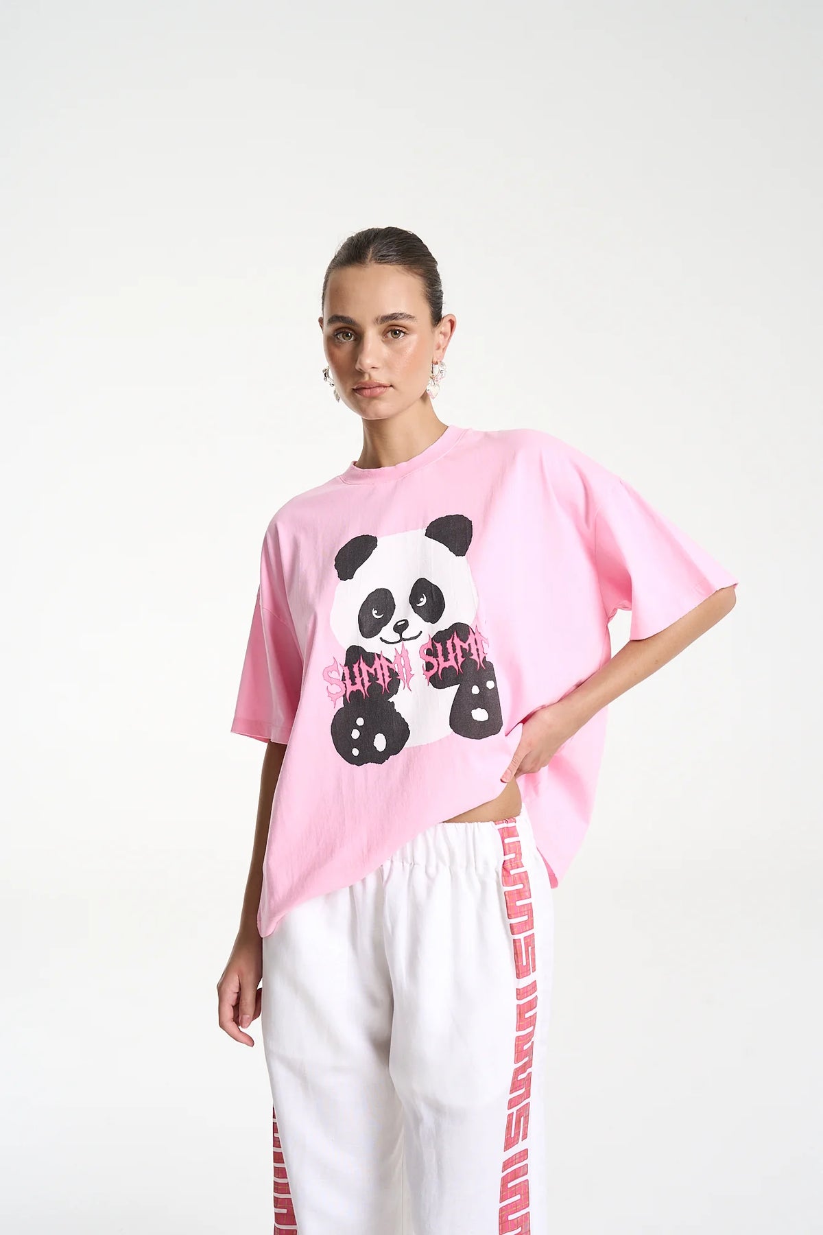 BAND TEE - PINK PANDA