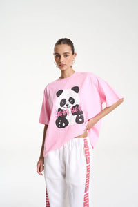 BAND TEE - PINK PANDA