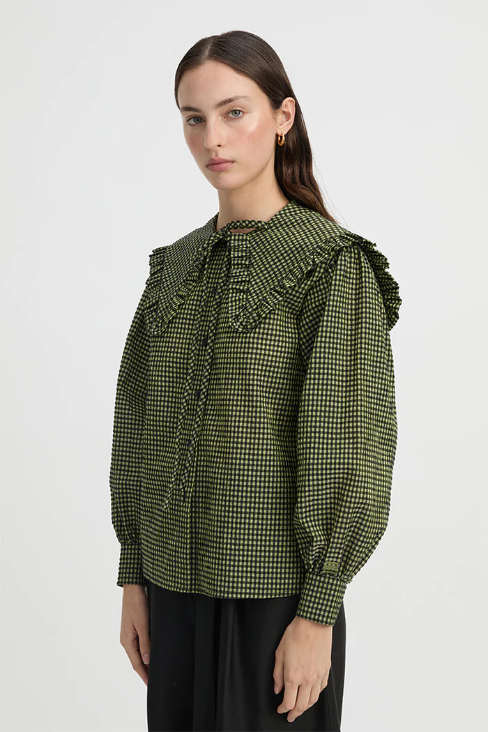 MAJA SHIRT - GREEN GINGHAM