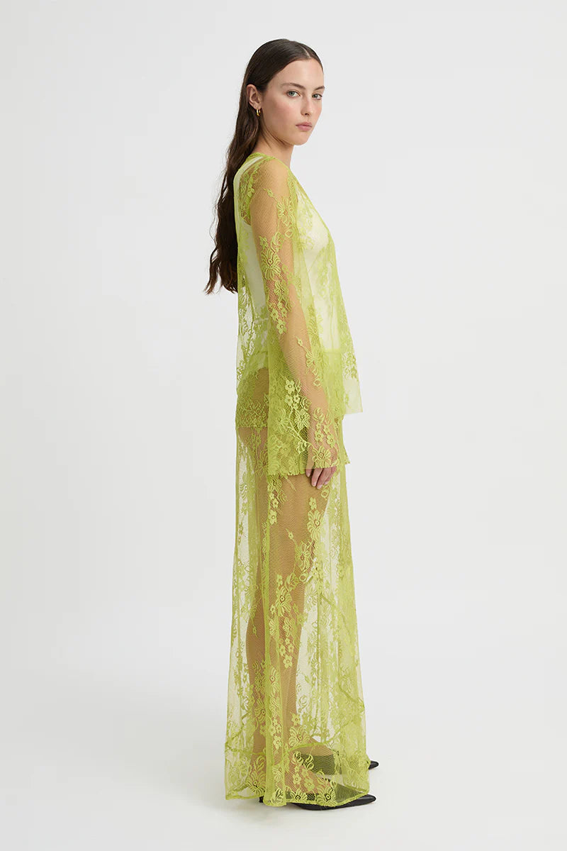 SADIE SKIRT - CHARTREUSE