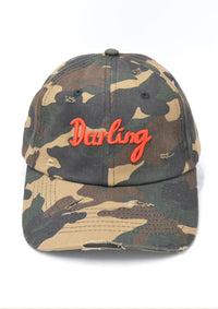 Distressed Camo Cap - Darling