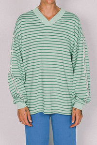 Nautical Long Sleeve Tee - Shamrock Thin Stripe