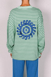 Nautical Long Sleeve Tee - Shamrock Thin Stripe