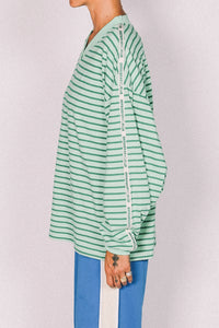 Nautical Long Sleeve Tee - Shamrock Thin Stripe