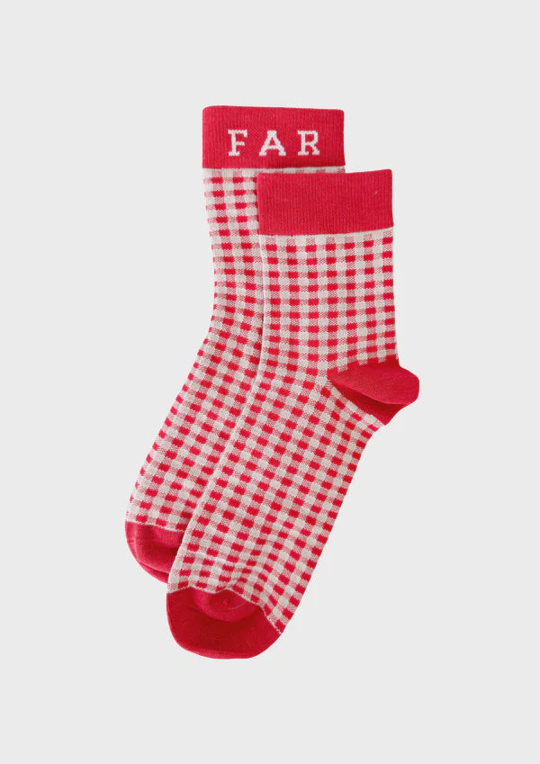 Cherry Check Socks