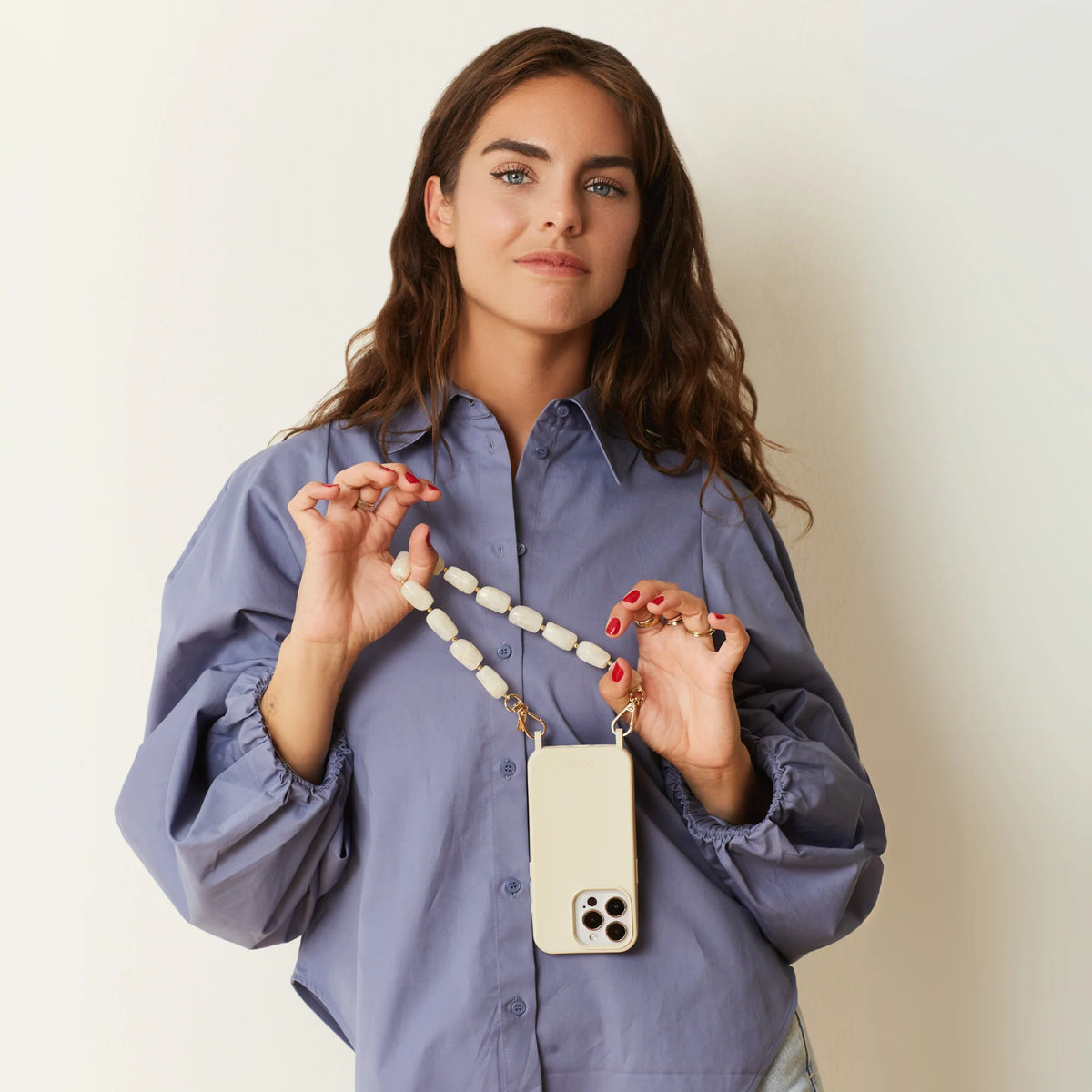 Abbey Beads Wristlet - Off White