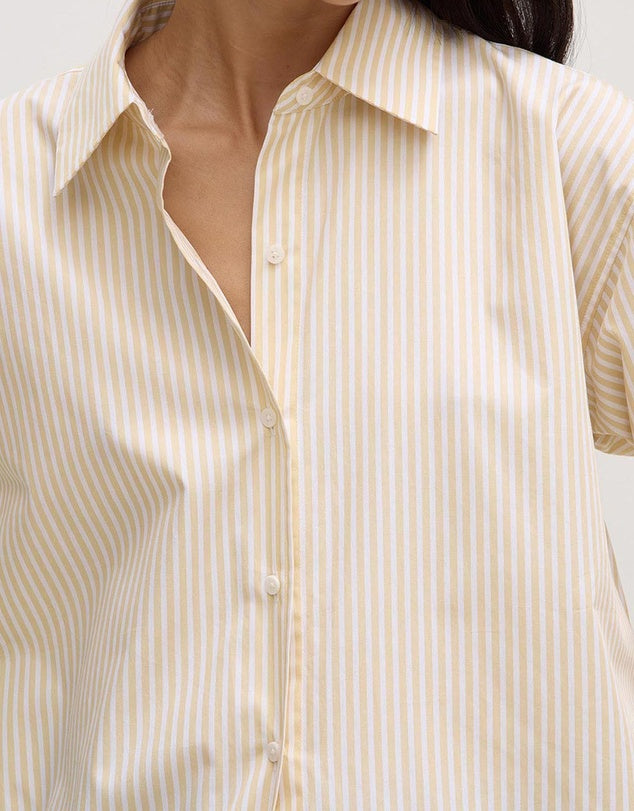 Signature Poplin Shirt - Chamomile/White